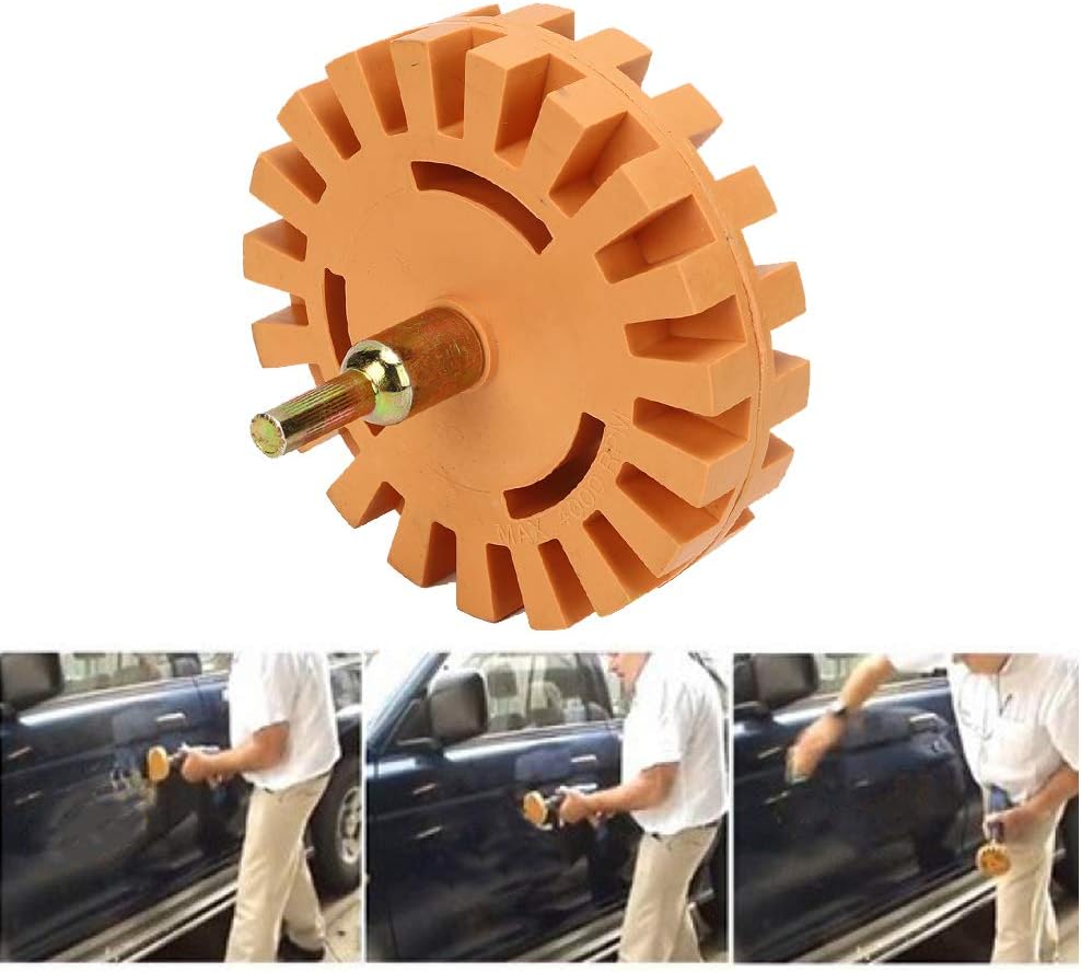 Rubber Eraser Wheel Sticker Removal Wheel, 4in Sticker Film Glue Remover, Pneumatic Decal Paint Cleaner Disc 25mm Diameter - Image 5