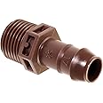 Rain Bird BA-050MPS Drip Irrigation PVC Adapter, Universal Fit for 5/8", 1/2", .700" Drip Tubing, 1/2" (MPT) Male Pipe Thread x 1/2" Barb