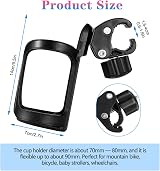 ICOUVA Stroller Cup Holder 360° Rotatable Adjustable Clamp Pram Bottle view 2