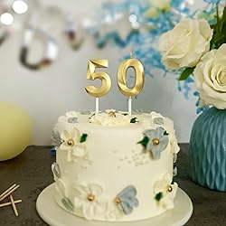 50th Birthday Candles for Cakes Numbers Candle