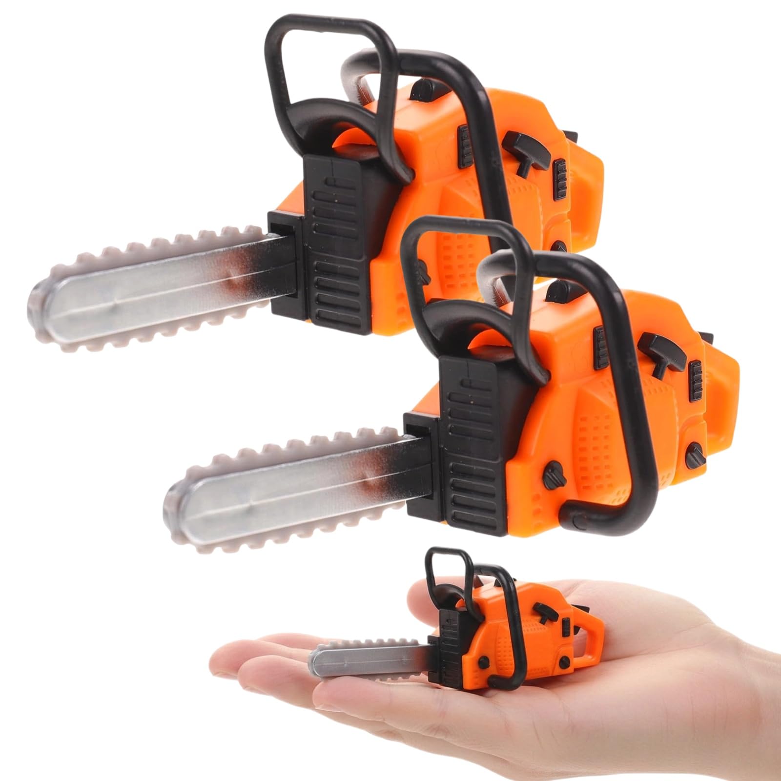 Photo 1 of JOINPAYA 2Pcs Miniature Dollhouse Chainsaw: Mini Garden Chainsaw Figurine PVC Fairy Garden Accessories for Landscape Decoration