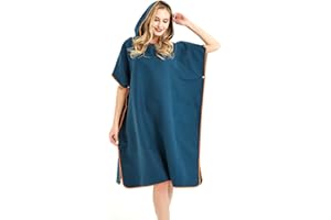 AUGELUX Surf Poncho Changing Robe, Lightweight Microfiber Hooded Towel Adult Beach Wetsuit Changing Poncho for Surfing, Swimming, Bathing, Outdoor Sports, One Size Fit All(NOT Terry Cloth)