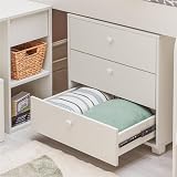 Home Treats Cabin Bed Mid Sleeper with Storage & Desk for Kids White view 6