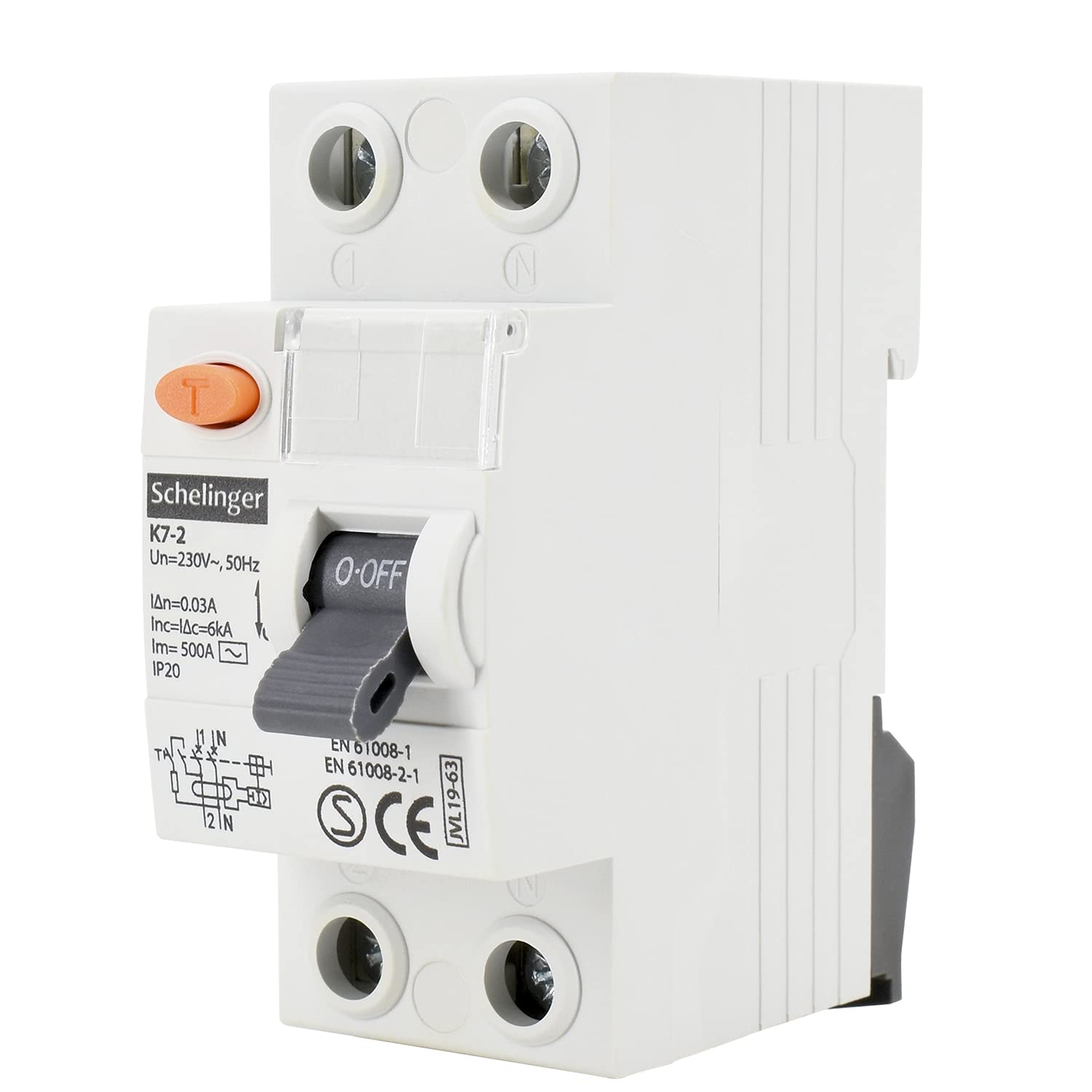 Schelinger Residual Current Circuit Breaker RCD / 30mA / 4-Pin / 40A (2-Pin 63A)