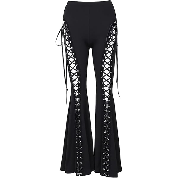 Amazon.com: Insgoth Y2k Bell Bottom Pants for Woman Gothic