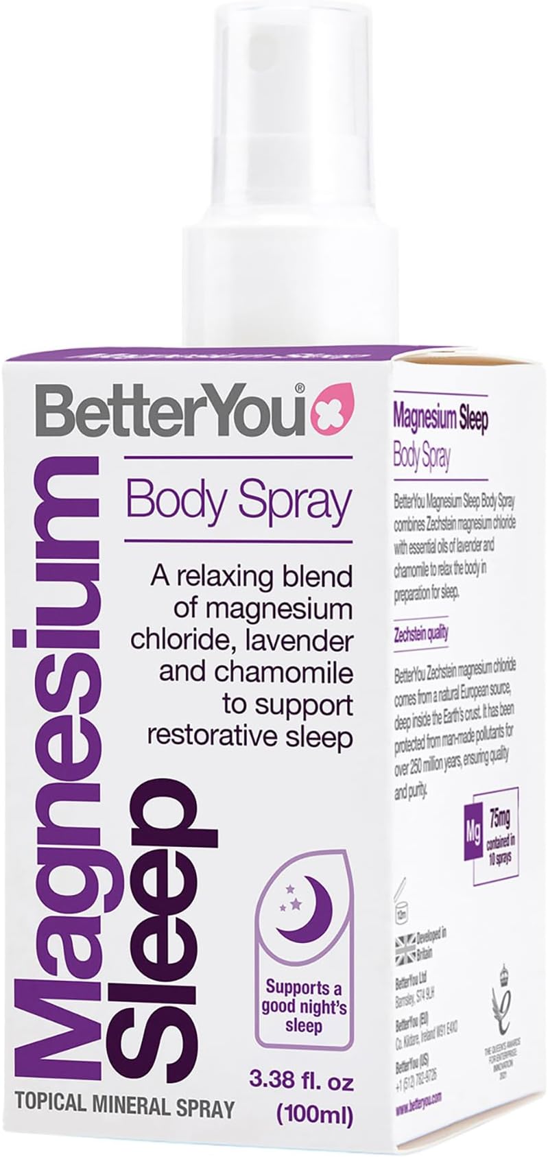 BetterYou Magnesium Sleep Body Spray 100ml Natural Sleep Aid with Oils