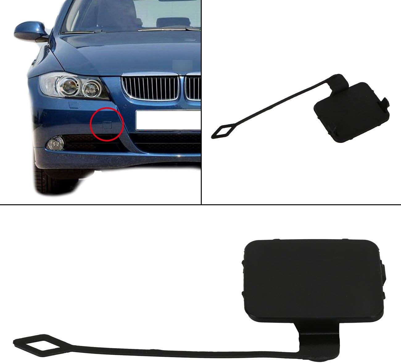 aochuang Front Bumper Tow Hook Cover Cap For E90 E91 2005-2008 318i 320i 328i 330i 335i (Part number : 51117167575)