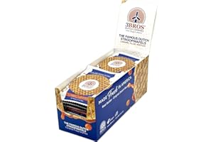 3Bros Dutch Cookies - Classic Caramel Stroopwafel - Original Dutch Caramel Waffle Recipe With Real Butter - Wafer Cookie - Individually Wrapped Stroopwafels - Made Fresh in the USA - Box of 20