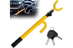 BRAMMH Ultra Secure Car Steering Wheel Lock, No Scratch Dual Locking Hooks, Anti Theft Car Device Wheel Locks for Cars with Metal Bars, Anti-Pick Car Lock Secures Cars, Trucks