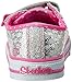 Skechers Kids Twinkle Toes Shuffles Sweet Steps Light-Up Sneaker ,Silver/Hot Pink,8 M US Toddler