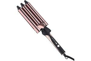 Rozamor 3 Barrel Curling Iron Hair Crimper, 1 Inch Barrel Hair Curling Wand with 5 Temperature Settings, Long Lasting Hair Ir