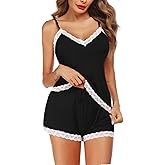Avidlove Women Cami Pajama Set Modal Sleepwear Lace Trim Short PJ Set with Shorts