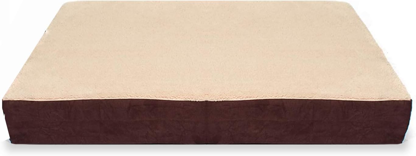 KOPEKS Replacement Cover XL Rectangular Orthopedic Memory Foam Dog Bed - Brown