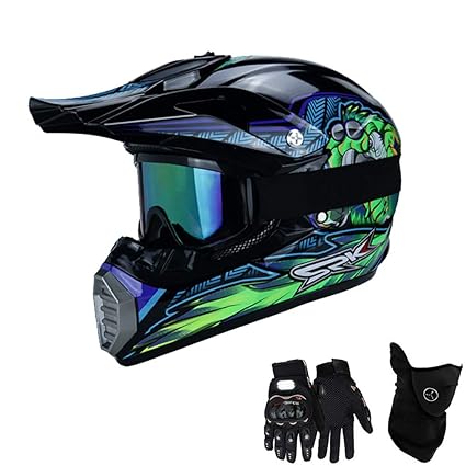 QYTK® Série MT-515 Motorradhelm, Full face Motocross Helm Sport Adventure Racing Motorrad-Helm Motocross Schutzhelm MTB Schut