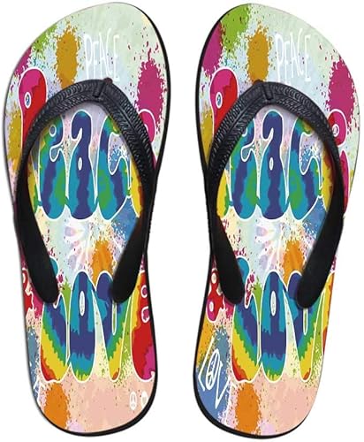 70's rainbow flip flops