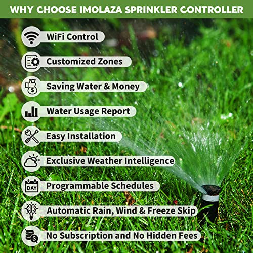 Smart Sprinkler Controller, Imolaza 8 Zone WiFi Sprinkler Controller