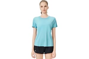 gyprprer 100% Merino Wool Round Neck T-Shirt Women's Short Sleeve Outdoor Hiking, Base Layer Women Short Sleeve