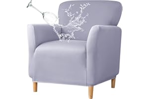 GOSTADY Banquet Armchair Slipcovers Waterproof Chair Slipcovers with Arms 1-Piece Stretch Chair Covers for Living Room Anti Slip Soft Armchair Slipcover Kids Pets Friendly Furniture Protector 04