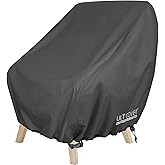 ULTCOVER Waterproof Patio Chair Cover – Outdoor Lounge Deep Seat Single Lawn Chair Cover Fits Up to 32W x 34D x 34H inches, Black