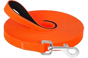 XiaZ Waterproof Dog Leash, PVC Long Dog Leash 5M/16FT with Swivel Hook and Comfortable Padded Handle，Dog Long Line Training L