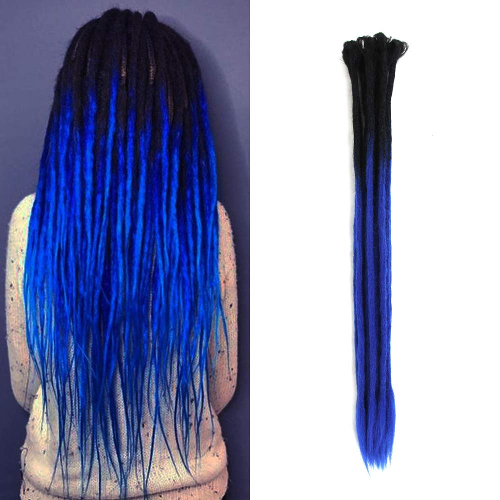AosomeDreadlock Extensions 100% Handmade Synthetic Dreads 10 Strands/Pack Crochet Braiding Hair Extension (24 inch, 2-5#)