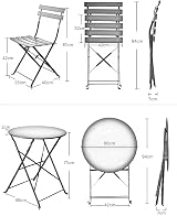 Grand patio 3-Piece Bistro Set Red, Folding Chairs Table, Weather-Resistant view 7