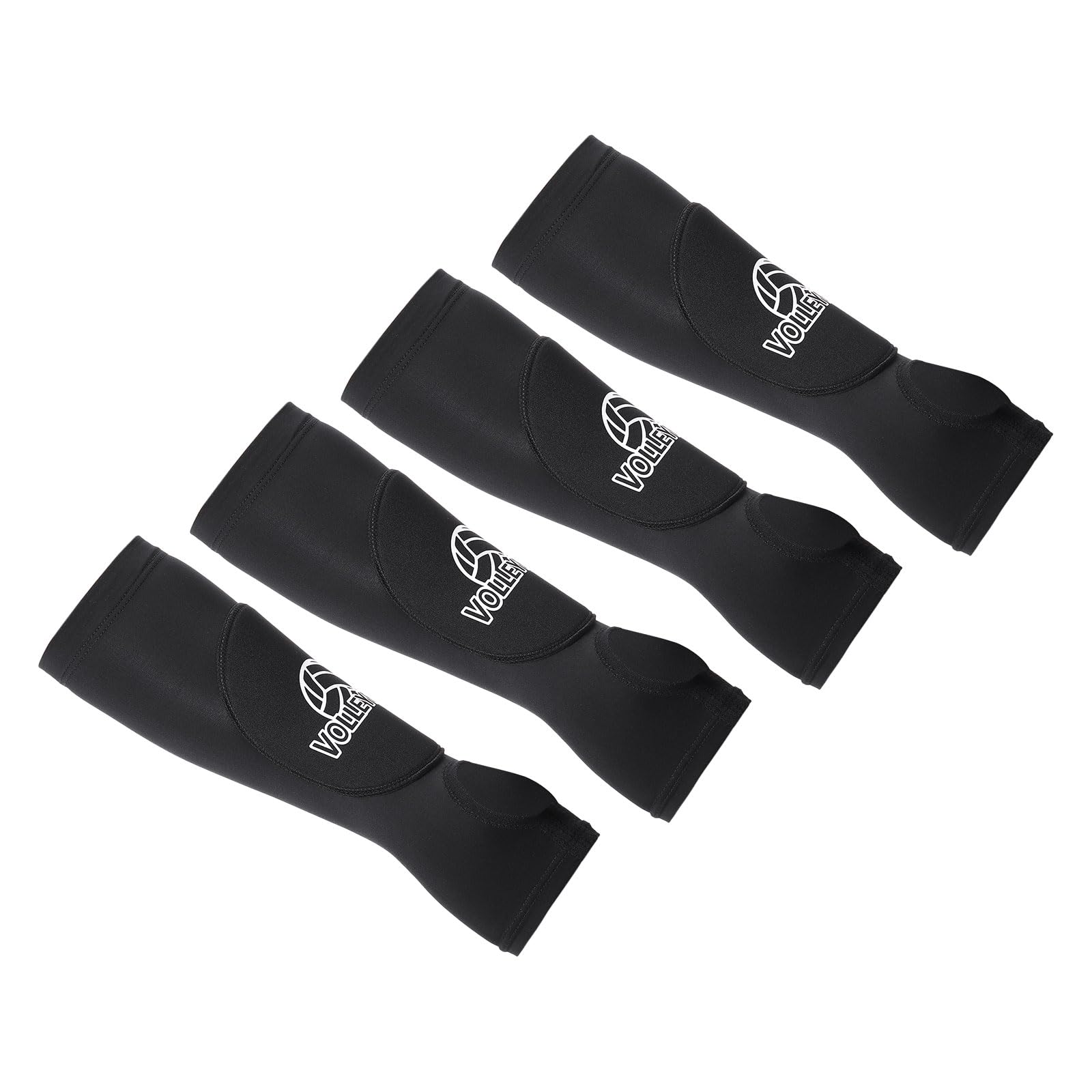 PATIKIL Volleyball Arm Sleeve, 4 Pcs Passing Forearm Sleeves with Protection Pads Thumbhole Arm Guards for Youth Men Women, Black