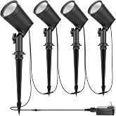 SUNTHIN 4 Pack Outdoor Landscape Lights, 600LM LED Spot Lights | Low Voltage Yard Lighting with Retro Aluminum Sockets, Landscape Ground Lights for Garden, Trees &amp; Pathway