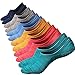 Ueither Men's Cotton Low Cut No Show Casual Loafer Socks Boat Shoe Liners with Non-Slip Grip (Shoe Size:6-10, Color 3)