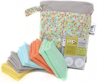 Toalhitas de bambu laváveis e reutilizáveis para bebés, pacote de 10 unidades, bolo