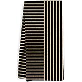 KFXHANGD Black Gold Boho Line Abstract Kitchen Towels, Mid Century Modern Dish Towels, Black and Gold Minimalist Decorative Hand Tea Towel for Bathroom Kitchen, 16x24 Inches