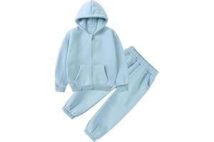 Kids 2 Piece Sweatpants Set Zip up Cotton Hoodies Joggers Pants Sweatsuits Outfits Toddler Boys Girls Tracksuits