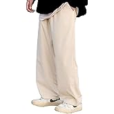 Aelfric Eden Mens Corduroy Vintage Cargo Sweatpants Long Solid Elastic Waist Casual Pants Hip Hop Wide Leg Streetwear Pants