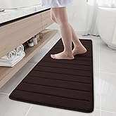 Buganda Memory Foam Bath Mat, 59" x 20", Ultra Soft and Non-Slip Bathroom Rugs, Water Absorbent and Machine Washable Bath Rug Runner for Bathroom, Shower, and Tub, Brown