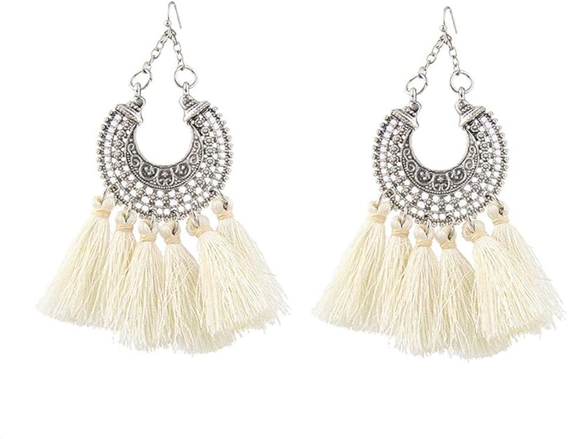 LQQSTORE ☸ Ohrringe Damen Neue Böhmische Legierung Mehrfarbige Quaste