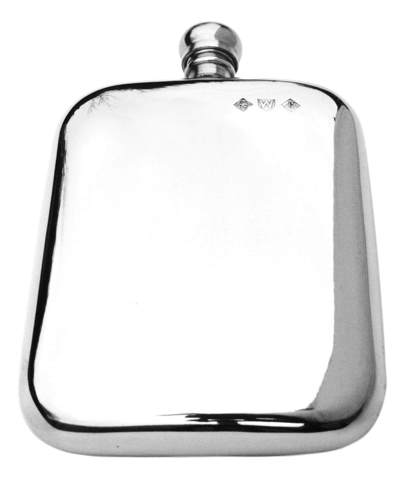 Gamekeepers Cottage gifts English Pewter 6 Oz Traditional Kidney Hip Flask Gift