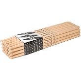 VAISOENY Drum Sticks, Maple Wood 7A Drumsticks with Teardrop Tip, 12 Pairs | Lightweight Maple Drumsticks for Drums. Comfortable 7A Size, More Friendly for Beginners, Long Practice, Jazz &amp; Light Rock