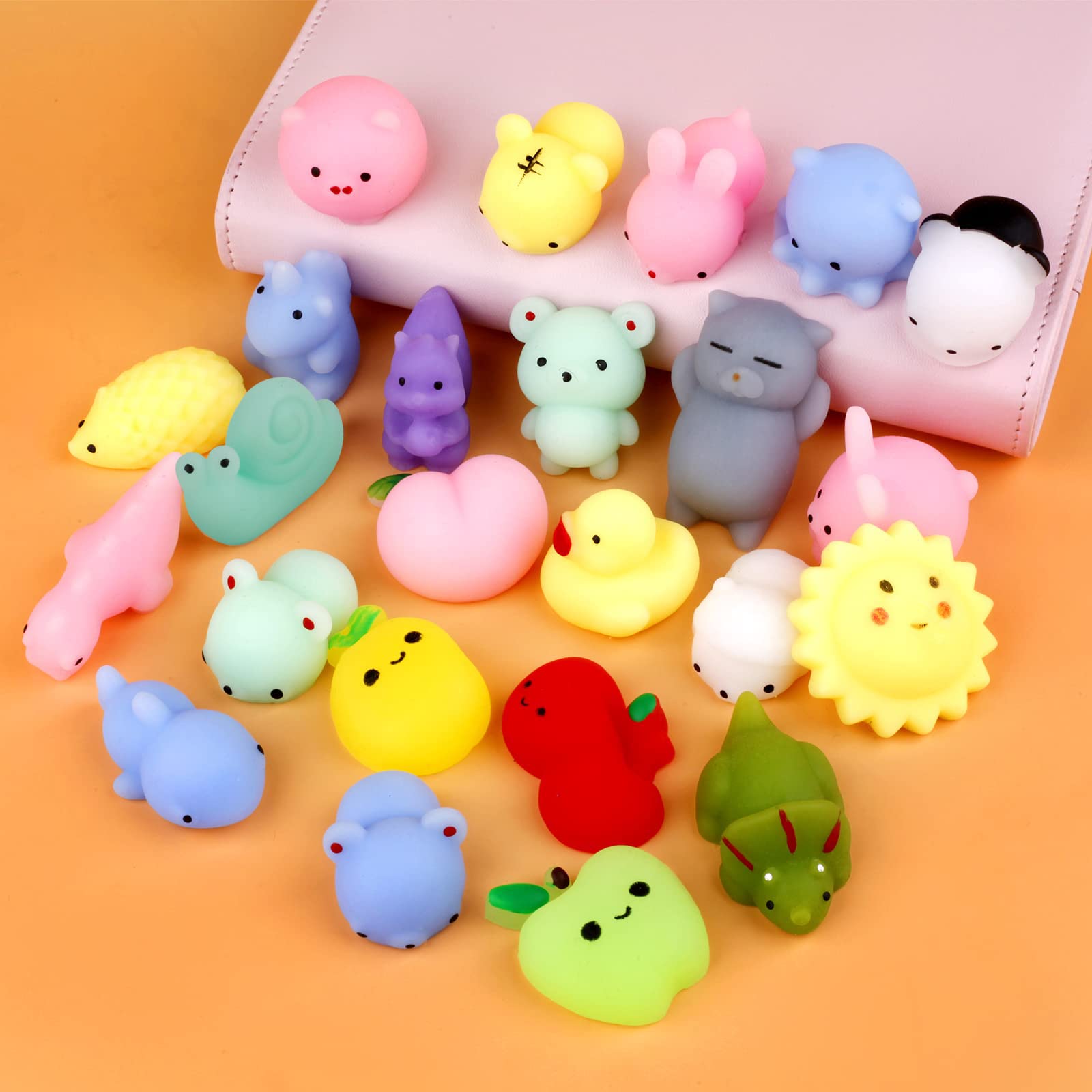 twoonto Mini Squishy Pack, Soft Mochi Squishy Toys 24 Pack Moji Fidget Toys, Kawaii Animal Squishies Party Bags Filler Mini Stress Relief Toys for Boys Girls Adults for Holiday Birthday Gift — image 1