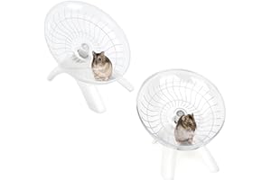2 Pcs Hamster Flying Saucer Silent Running Exercise Wheel, Hamsters Running Wheel for Hamster, Gerbils, Guinea Pig, Small Chi