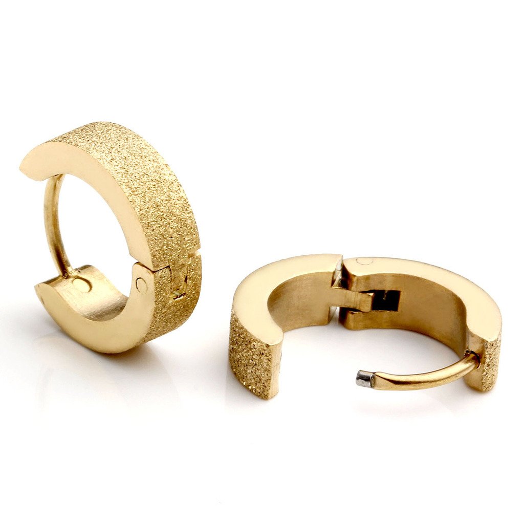 Zysta 4pcs Mens 18G Stainless Steel Silver, Gold, Unique Small Hoop Huggie Hinged Ear Stud, Hypoallergenic Snap Punk Earrings