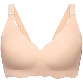 Angelhood Nursing Bras for Breastfeeding Ultra Comfort Seamless Maternity Bra Wireless Pregnancy Bralette with Extra Extender