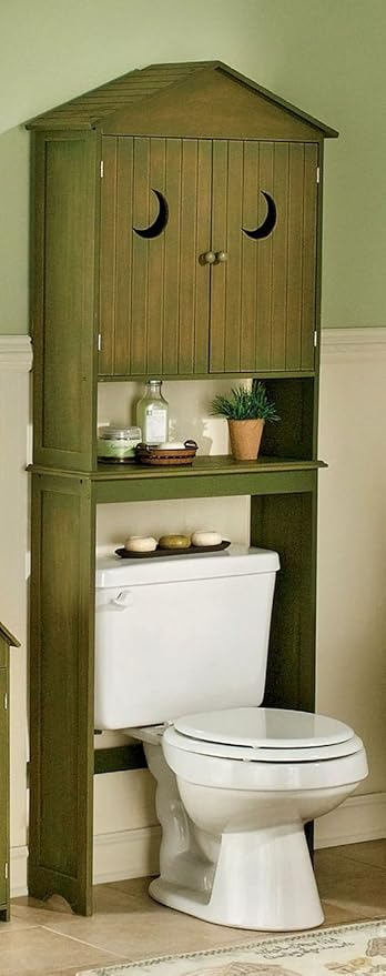 Amazon Com Mclelland Outhouse Over The Toilet Space Saver His Hers Wood Bathroom Storage Cabinet Home Kitchen