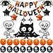 Cute Cartoon Bat Halloween Party Supplies, Halloween Decoration Set With Bat & Skeleton Balloons and Five & Four-Pointed Star Foil Balloons Pumpkin And Pirate Latex Balloons, Full Party Set 41PCS For Halloween Party