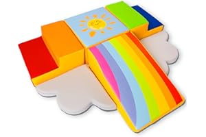 ONCE UPON A CLOUD Captivating Non-Toxic Foam Climbing Blocks for Toddlers – 6-Piece Soft Play Set for Motor Skills, Crawling & Color Learning – Easy-to-Clean, Eco-friendly, Anti-Slip Indoor Climber for Toddlers