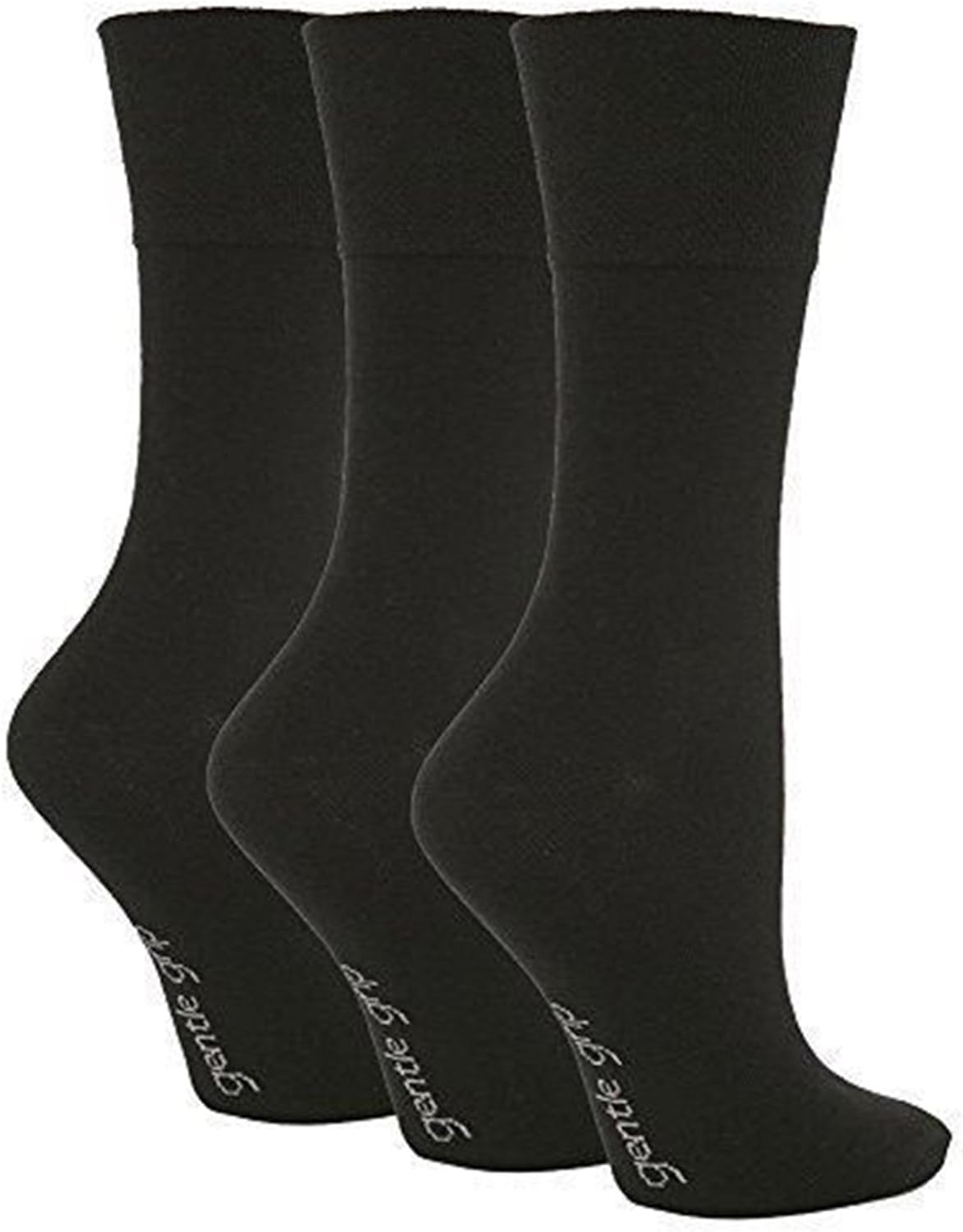 6 Pairs Ladies Diabetic Gentle Grip Socks 48uk 3742eur Black