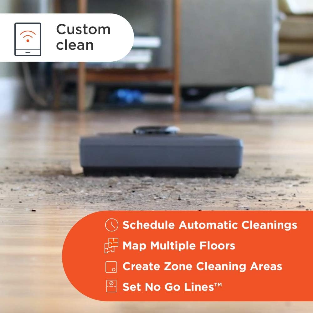 Neato Robotics D4 Laser Guided Smart Robot Vacuum - Wi-Fi Connected, Ideal for Carpets, Hard Floors and Pet Hair, Works with Alexa -