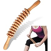 DAOZWUBGIH Curved Wood Therapy Massage Roller Tools,Lymphatic Drainage, Cellulite Massage & Wooden Muscle Roller Stick for Waist and Thigh, Stomach Rolling Massager Tool (with White Box)