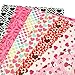 David Angie Valentine's Day Fine Glitter Faux Leather Sheets Heart Love Printed Synthetic Leather Sheet 7 Pcs 7.7