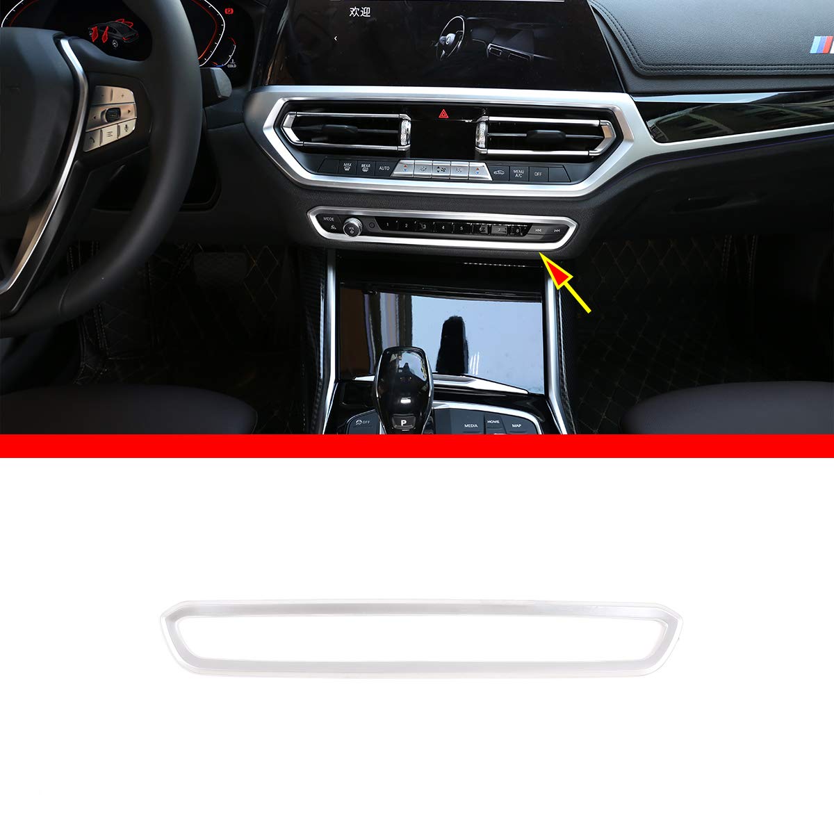 YIWANG ABS Chrome Center Console VolumeDecoration Frame Trim For 3 Series G20 G28 2019 2020 Car Accessories