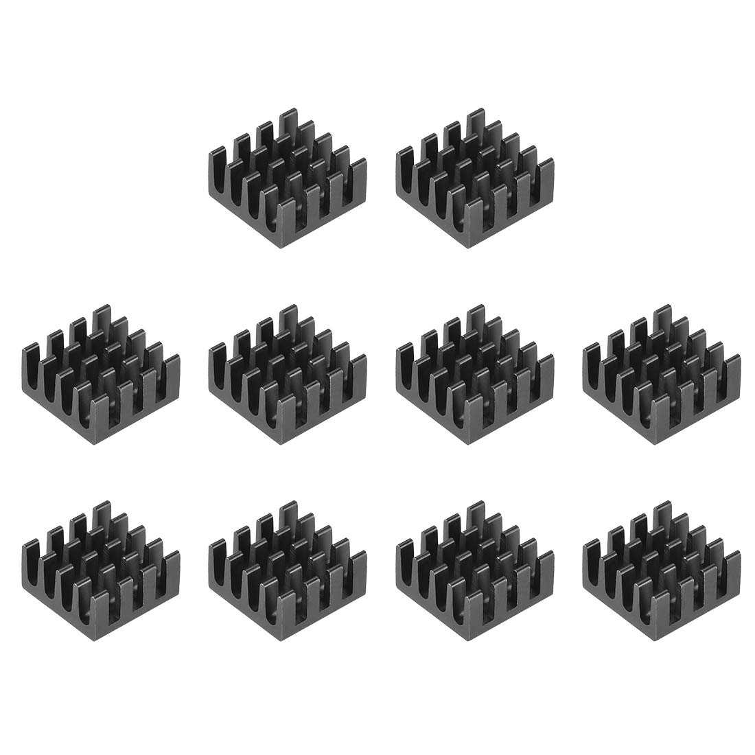 sourcing map Electronic Radiators Heatsink for MOS GPU IC Chip Black 14 x 14 x 7 mm 10pcs